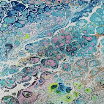 10' X 14' Teal Blue Ivory And Gold Abstract Washable Indoor Outdoor Area Rug