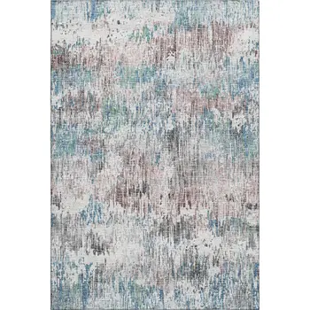 10' X 14' Blue Ivory And Sage Abstract Washable Indoor Outdoor Area Rug