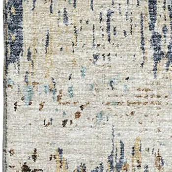 5' X 8' Midnight Ivory And Beige Abstract Washable Indoor Outdoor Area Rug