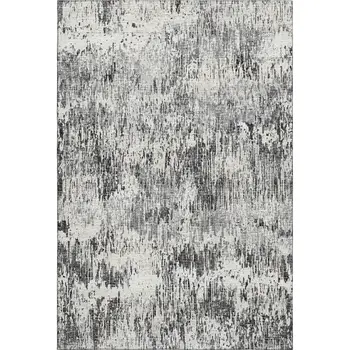5' X 8' Gray Brown And Ivory Abstract Washable Indoor Outdoor Area Rug