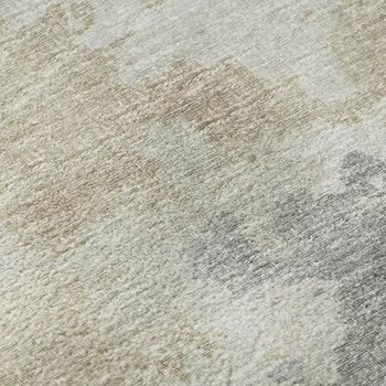 10' X 14' Beige Charcoal And Gray Abstract Washable Indoor Outdoor Area Rug