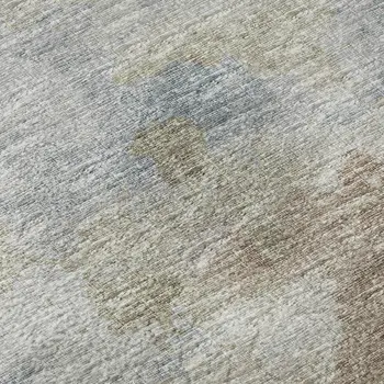 9' X 12' Midnight Ivory And Coffee Abstract Washable Indoor Outdoor Area Rug
