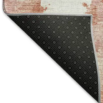 8' X 10' Pink And Ivory Abstract Washable Indoor Outdoor Area Rug