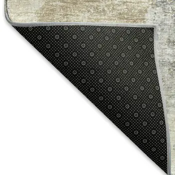 8' X 10' Midnight Ivory And Beige Abstract Washable Indoor Outdoor Area Rug