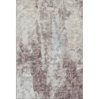 10' X 14' Plum And Ivory Abstract Washable Indoor Outdoor Area Rug