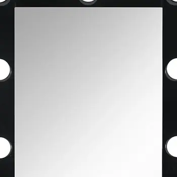 74" Black Wood Lighted Freestanding Framed Full Length Mirror
