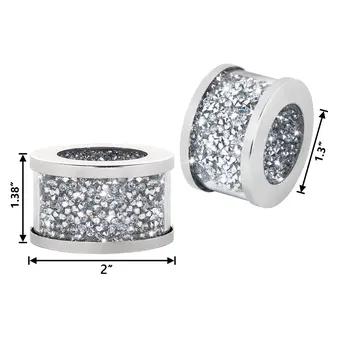 2" Silver Glass Flat Napkin Holder