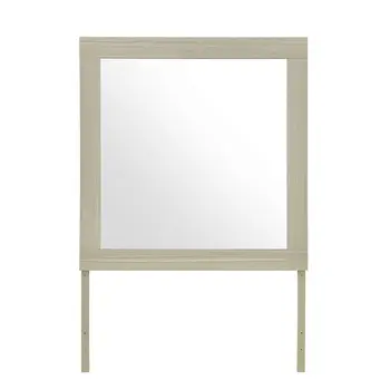 35" Natural Wood Square Frame Mounted Dresser Mirror