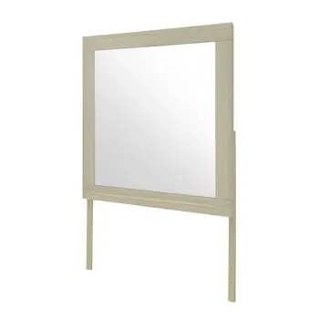 35" Natural Wood Square Frame Mounted Dresser Mirror