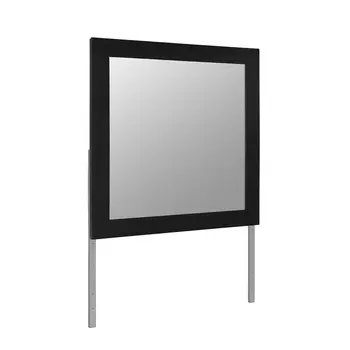 35" Black Wood Square Mounted Framed Dresser Mirror