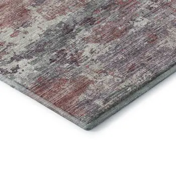 10' X 14' Pink Ivory And Gray Abstract Washable Area Rug With UV Protection