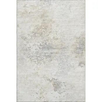 9' X 12' Ivory And Beige Abstract Washable Area Rug With UV Protection