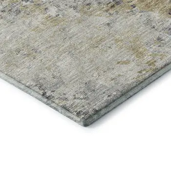 5' X 8' Midnight Ivory And Beige Abstract Washable Area Rug With UV Protection
