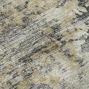 5' X 8' Midnight Ivory And Beige Abstract Washable Area Rug With UV Protection