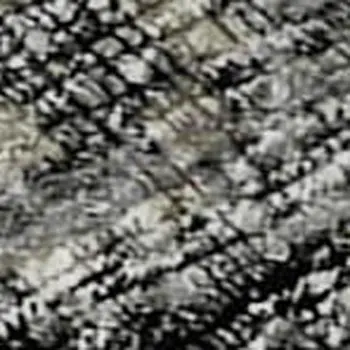10' X 14' Black And Ivory Abstract Washable Area Rug With UV Protection