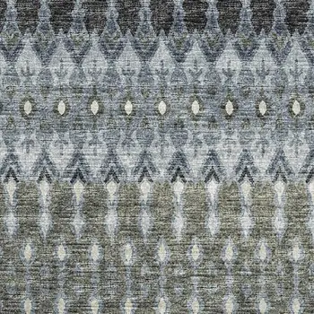 3' X 5' Midnight And Gray Tribal Washable Area Rug With UV Protection