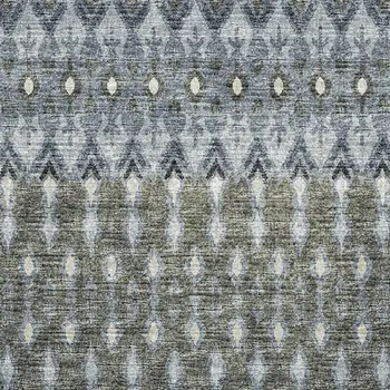 10' X 14' Midnight And Gray Tribal Washable Area Rug With UV Protection