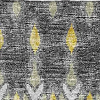 3' X 5' Gray And Gold Tribal Washable Area Rug With UV Protection