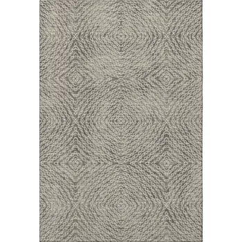 3' X 5' Coffee And Beige Geometric Washable Area Rug With UV Protection