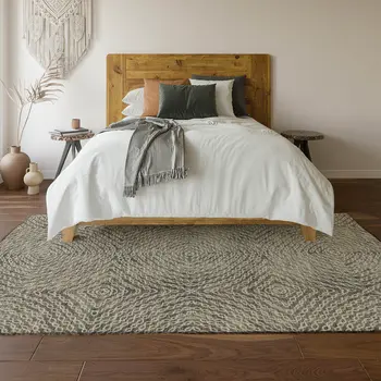 5' X 8' Coffee And Beige Geometric Washable Area Rug With UV Protection