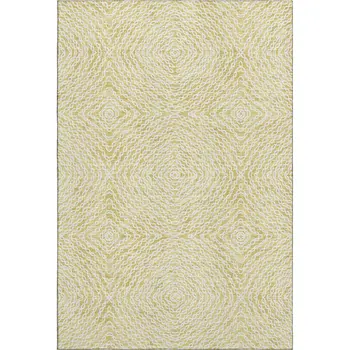 10' X 14' Gold And Ivory Geometric Washable Area Rug With UV Protection