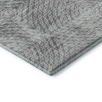 5' X 8' Ash Gray And Charcoal Geometric Washable Area Rug With UV Protection