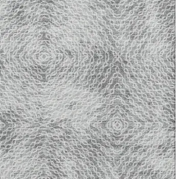 5' X 8' Ash Gray And Charcoal Geometric Washable Area Rug With UV Protection