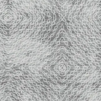 9' X 12' Ash Gray And Charcoal Geometric Washable Area Rug With UV Protection
