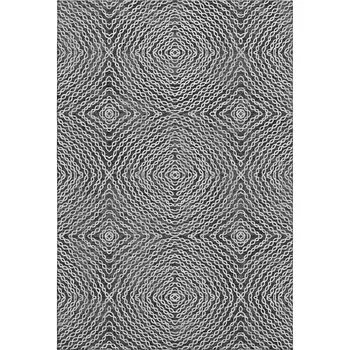 10' X 14' Graphite And Ivory Geometric Washable Area Rug With UV Protection