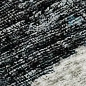 8' X 10' Persian Blue And Charcoal Striped Washable Area Rug With UV Protection