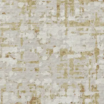 3' X 5' Camel And Ivory Abstract Washable Area Rug With UV Protection