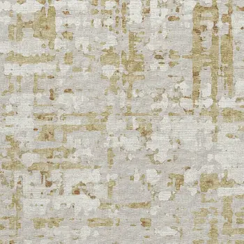 8' X 10' Camel And Ivory Abstract Washable Area Rug With UV Protection