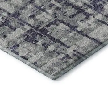 3' X 5' Purple And Gray Abstract Washable Area Rug With UV Protection