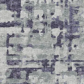 5' X 8' Purple And Gray Abstract Washable Area Rug With UV Protection