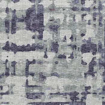 10' X 14' Purple And Gray Abstract Washable Area Rug With UV Protection