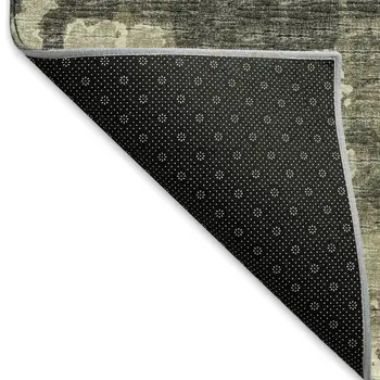 3' X 5' Brown And Beige Abstract Washable Area Rug With UV Protection