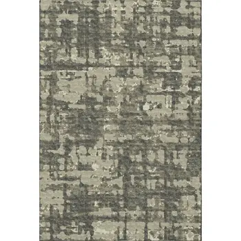 3' X 5' Brown And Beige Abstract Washable Area Rug With UV Protection