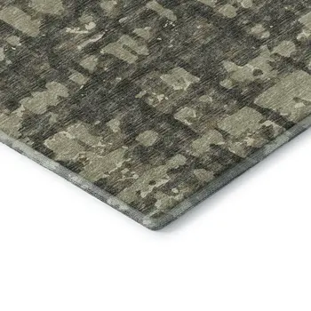 9' X 12' Brown And Beige Abstract Washable Area Rug With UV Protection