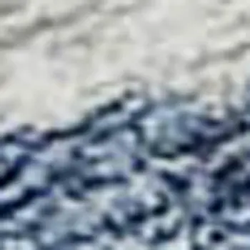 5' X 8' Blue Ivory And Gray Abstract Washable Area Rug With UV Protection