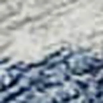 8' X 10' Blue Ivory And Gray Abstract Washable Area Rug With UV Protection