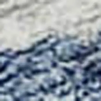 10' X 14' Blue Ivory And Gray Abstract Washable Area Rug With UV Protection