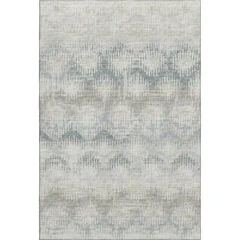 8' X 10' Linen And Ivory Abstract Washable Area Rug With UV Protection