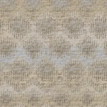 3' X 5' Brown Ivory And Sky Blue Abstract Washable Area Rug With UV Protection