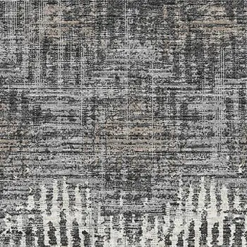 10' X 14' Graphite Ivory And Beige Abstract Washable Area Rug With UV Protection