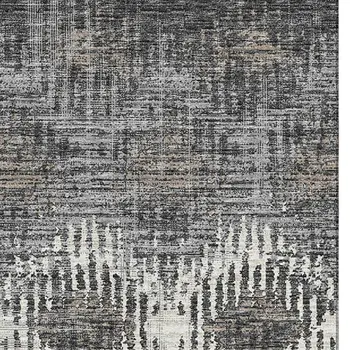10' X 14' Graphite Ivory And Beige Abstract Washable Area Rug With UV Protection