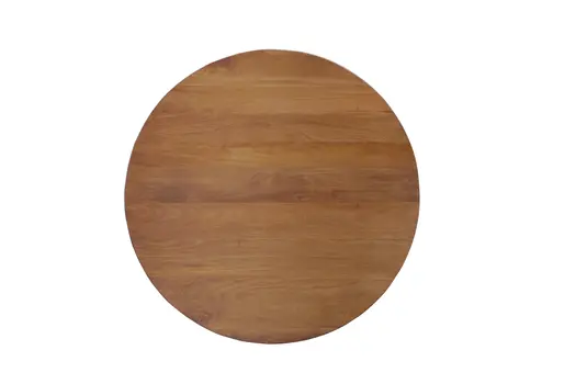 54" Brown Solid Wood Pedestal Base Round Top Dining Table