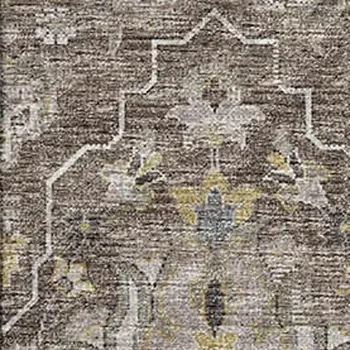 3' X 5' Taupe Ivory And Gold Floral Medallion Washable Area Rug With UV Protection