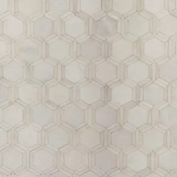 5' X 8' Ivory And Gray Geometric Washable Area Rug With UV Protection