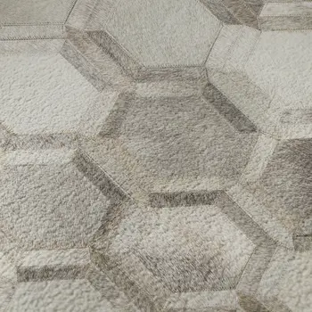 3' X 5' Gray Ivory And Beige Geometric Washable Area Rug With UV Protection