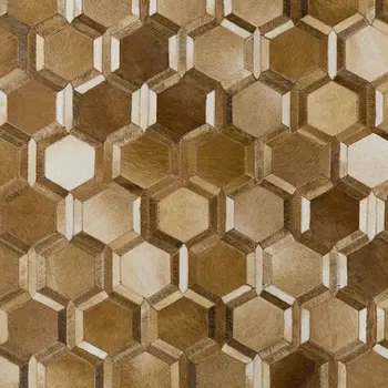 3' X 5' Brown Ivory And Beige Geometric Washable Area Rug With UV Protection